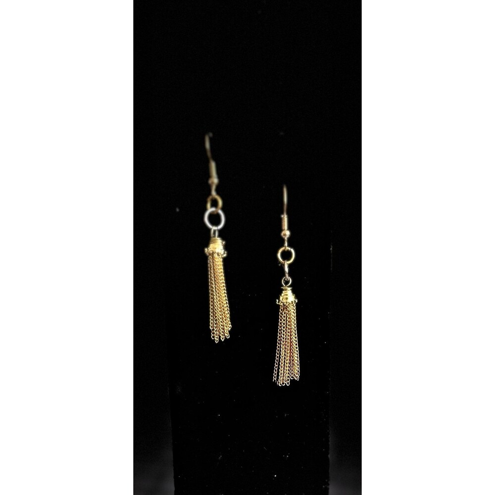 Gold Chain Tassel Earrings